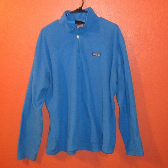 Patagonia Synchilla Men X Large Blue Zip Front Long Sleeve Fleece Pullover - Picture 1 of 10